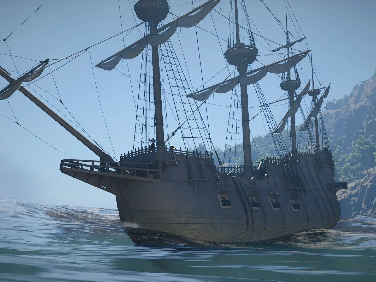 A sailing ship in the Crimson Desert DLC