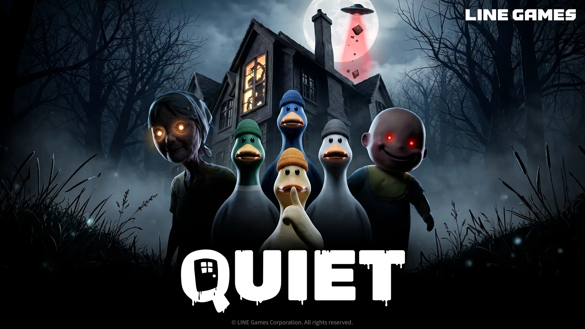 Alien ducks search a house for spaceship parts in QUIET