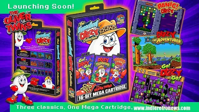 The Eggcellent Dizzy Collection logo for a Mega Drive and Genesis cartridge compilation