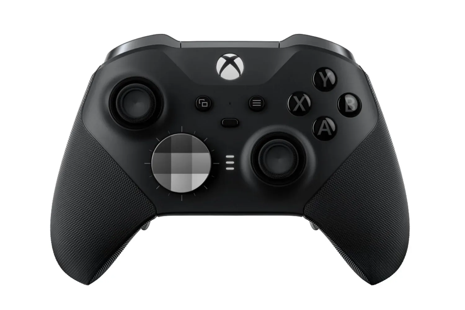 Black Xbox Elite Wireless Controller Series 2 with interchangeable thumbsticks and paddles