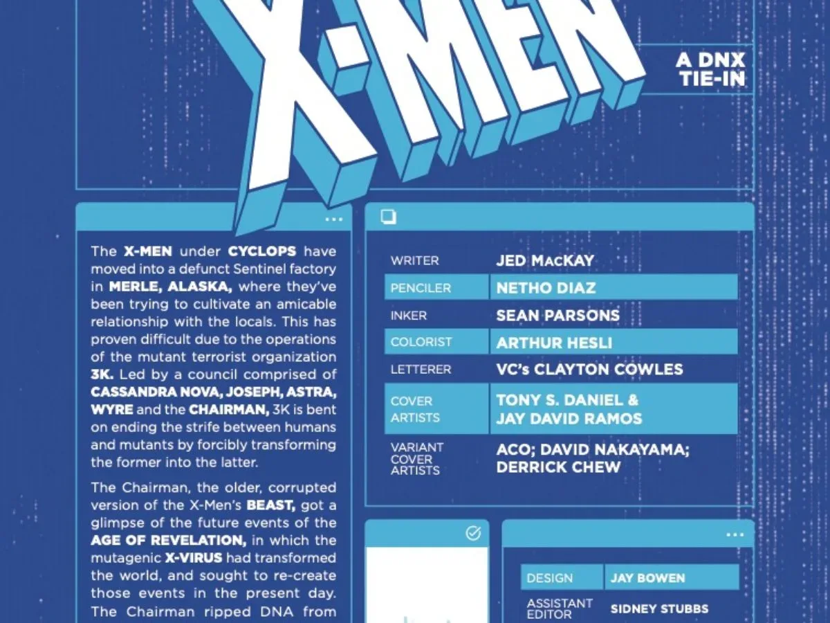 X-Men #39 DNX tie-in comic cover by Tony Daniel