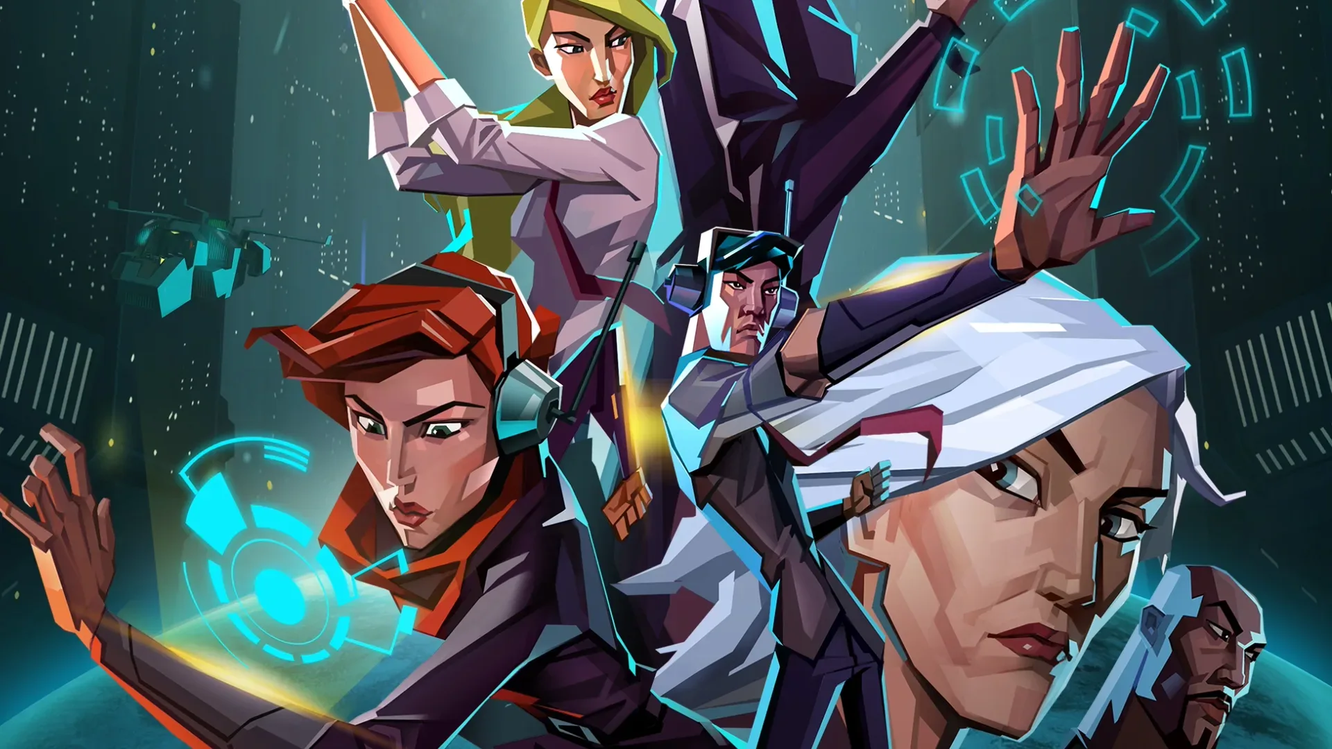 The crew in Invisible Inc