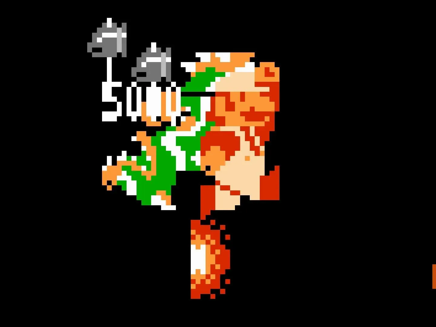 Mario approaching the bridge-ending Bowser encounter in the original NES game