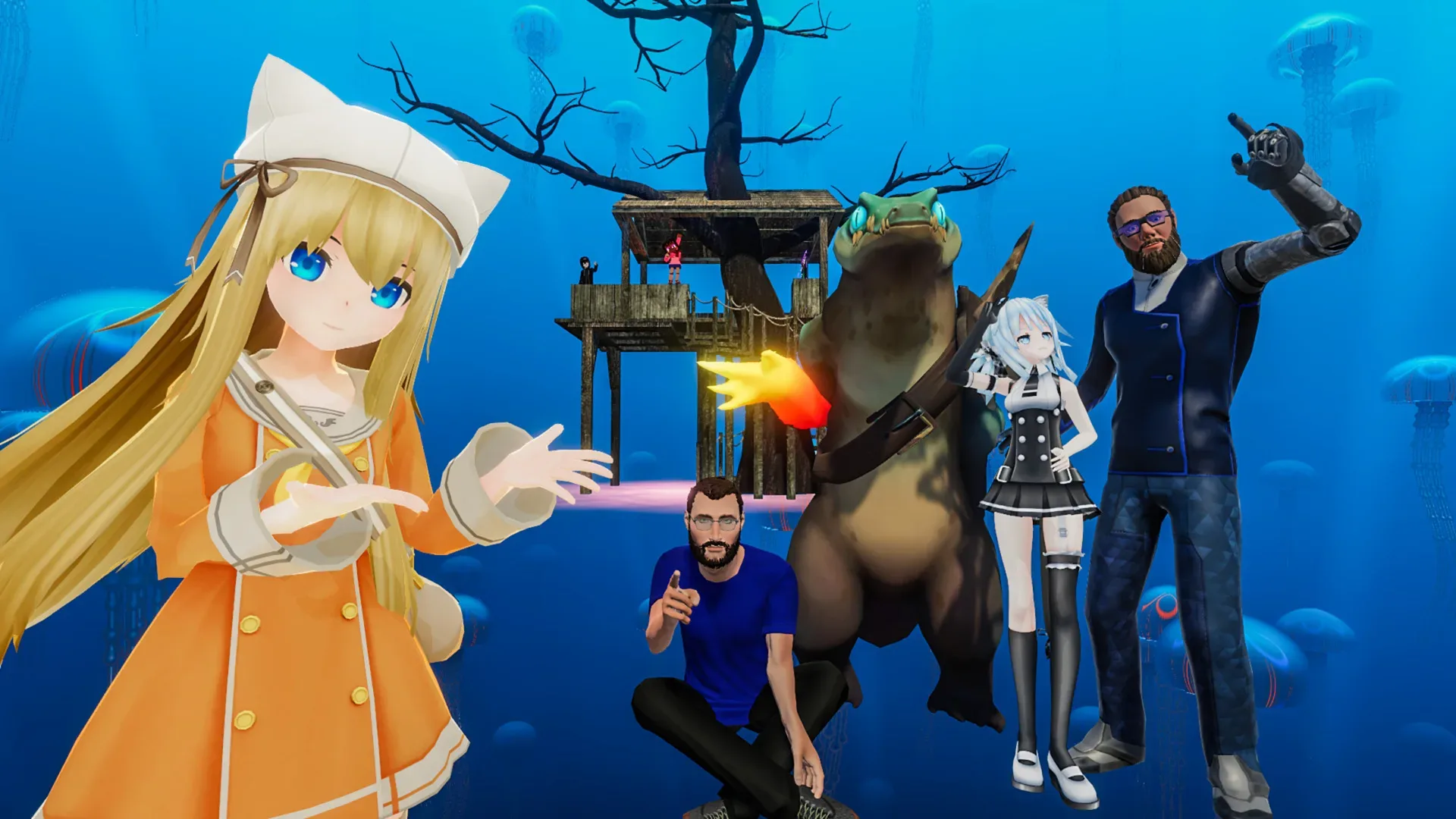 VRChat world search interface illustrating the debate over AI-generated thumbnails and creator discovery