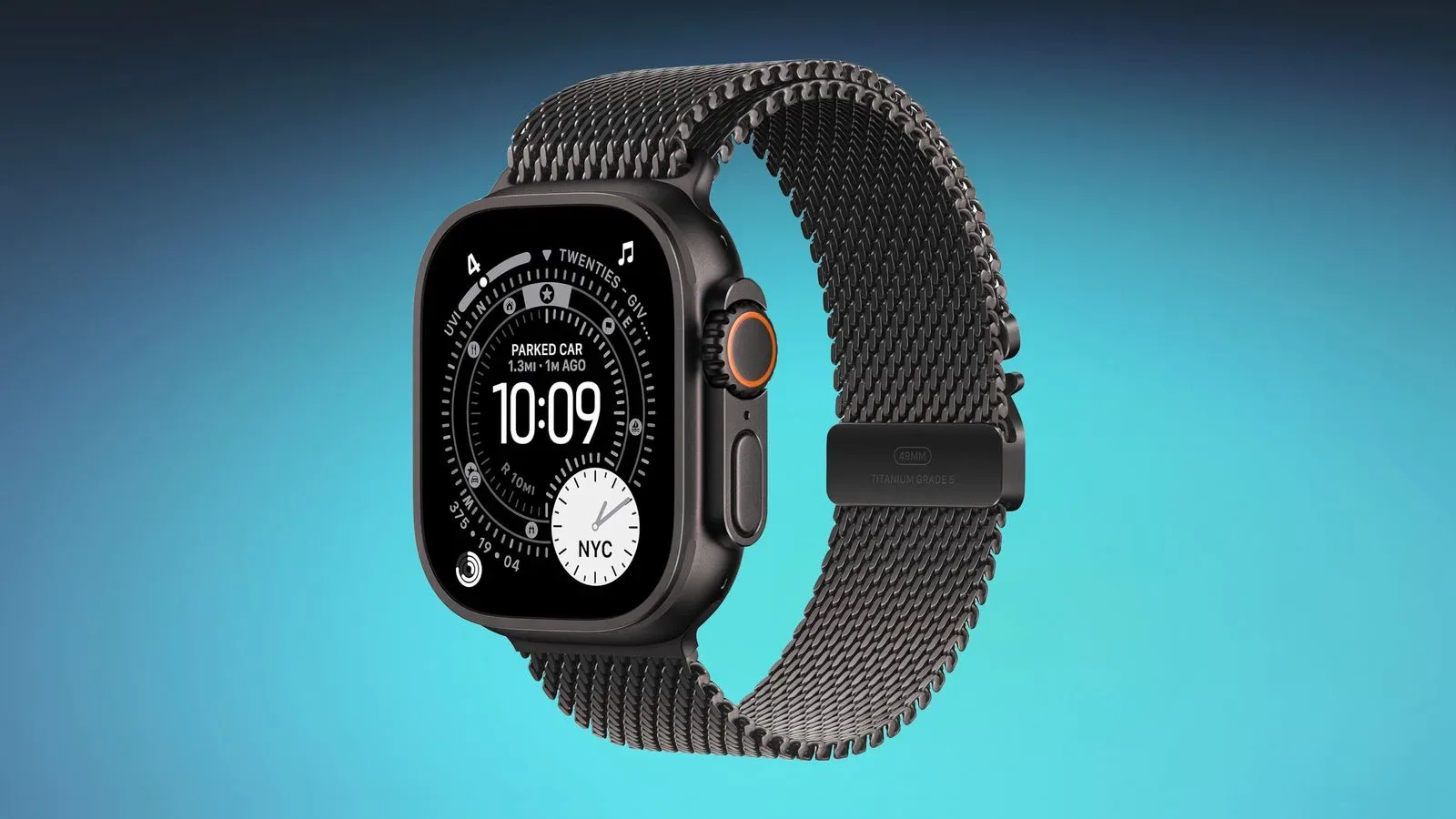 Black Apple Watch Ultra 3 with Black Milanese Loop