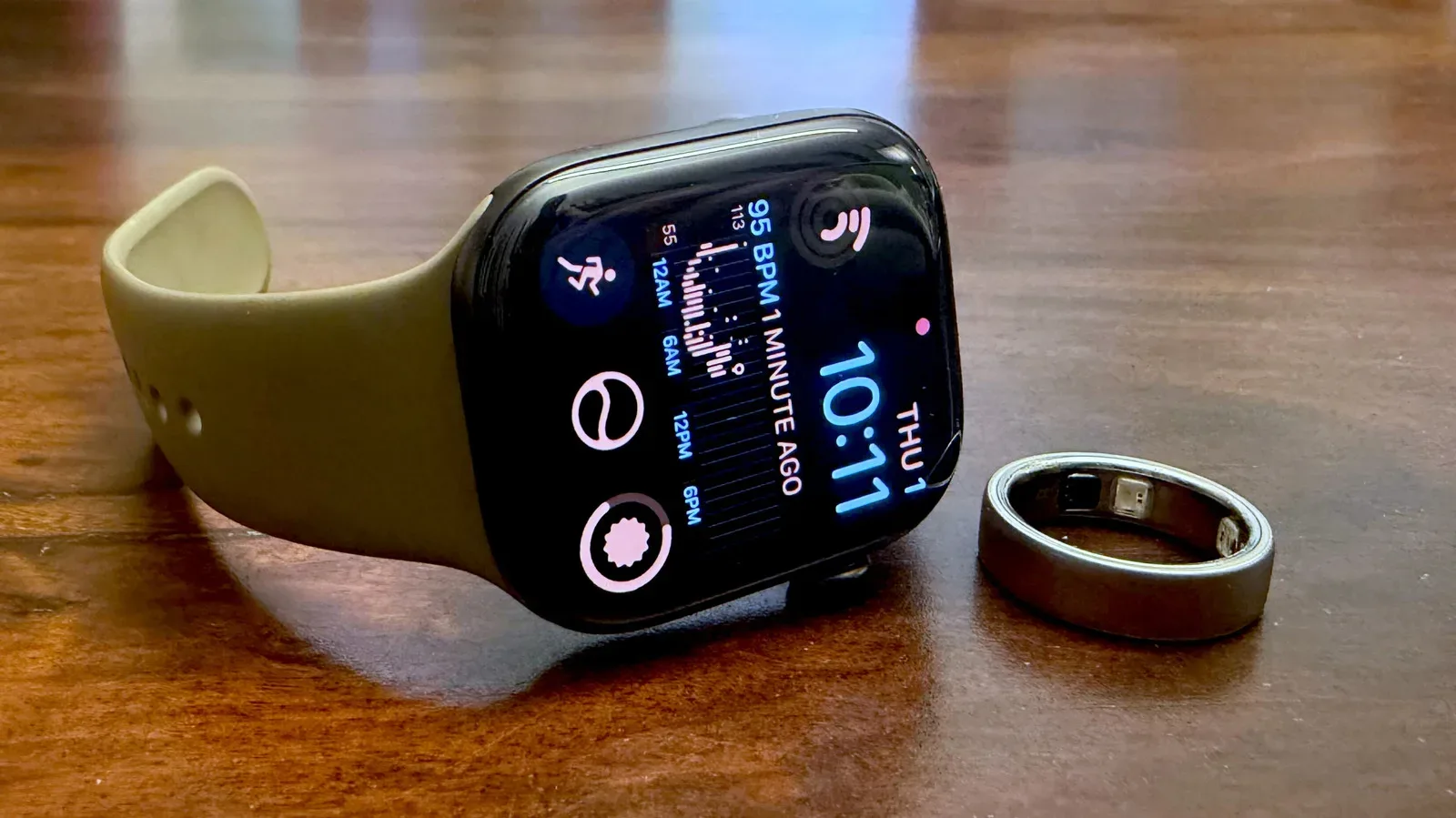Oura Ring 5 and Apple Watch Series 12 shown as competing health wearables