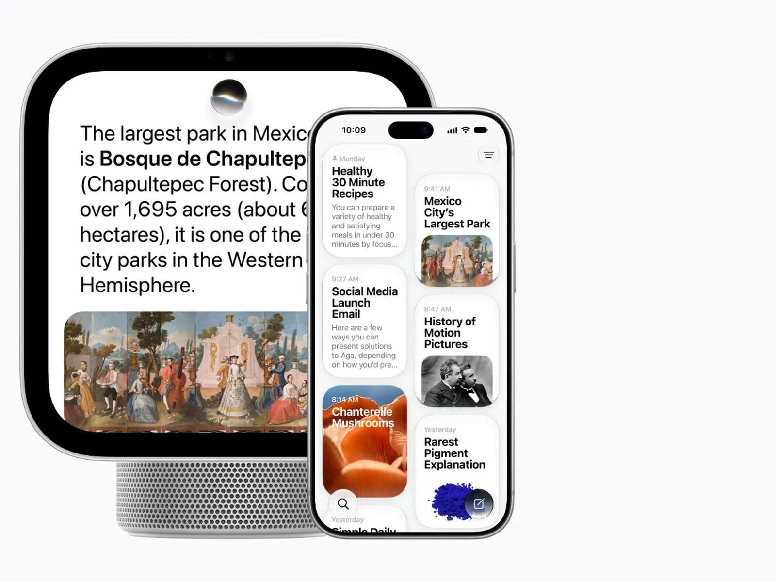 HomeKit Secure Video recordings displayed with an AI search interface