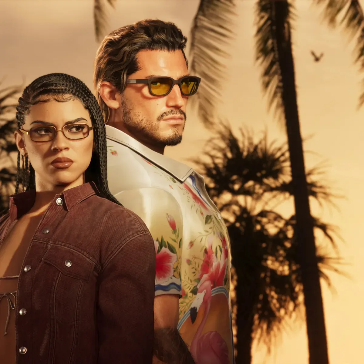 GTA 6 spoiler warning graphic with Jason and Lucia names obscured