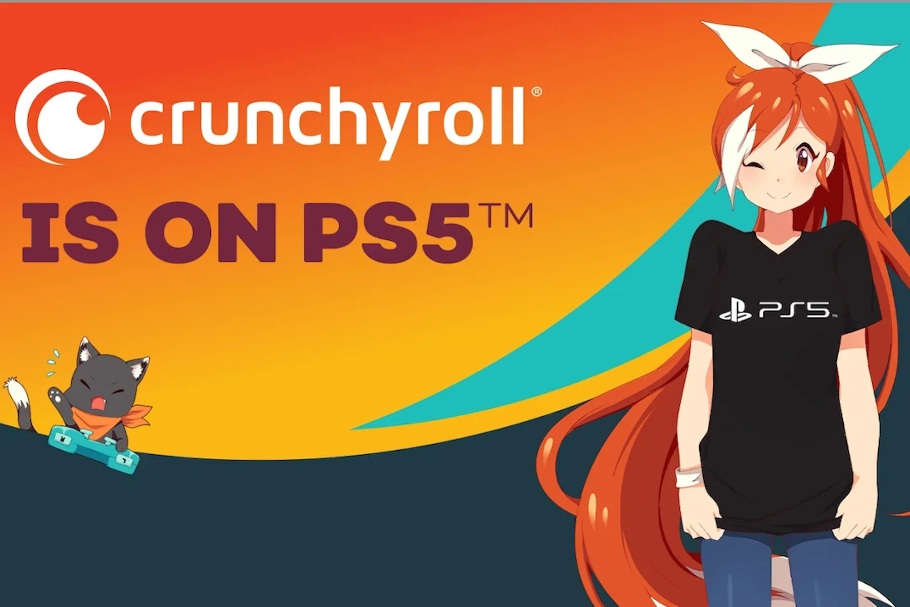PlayStation 5 home screen with a dedicated Crunchyroll anime hub