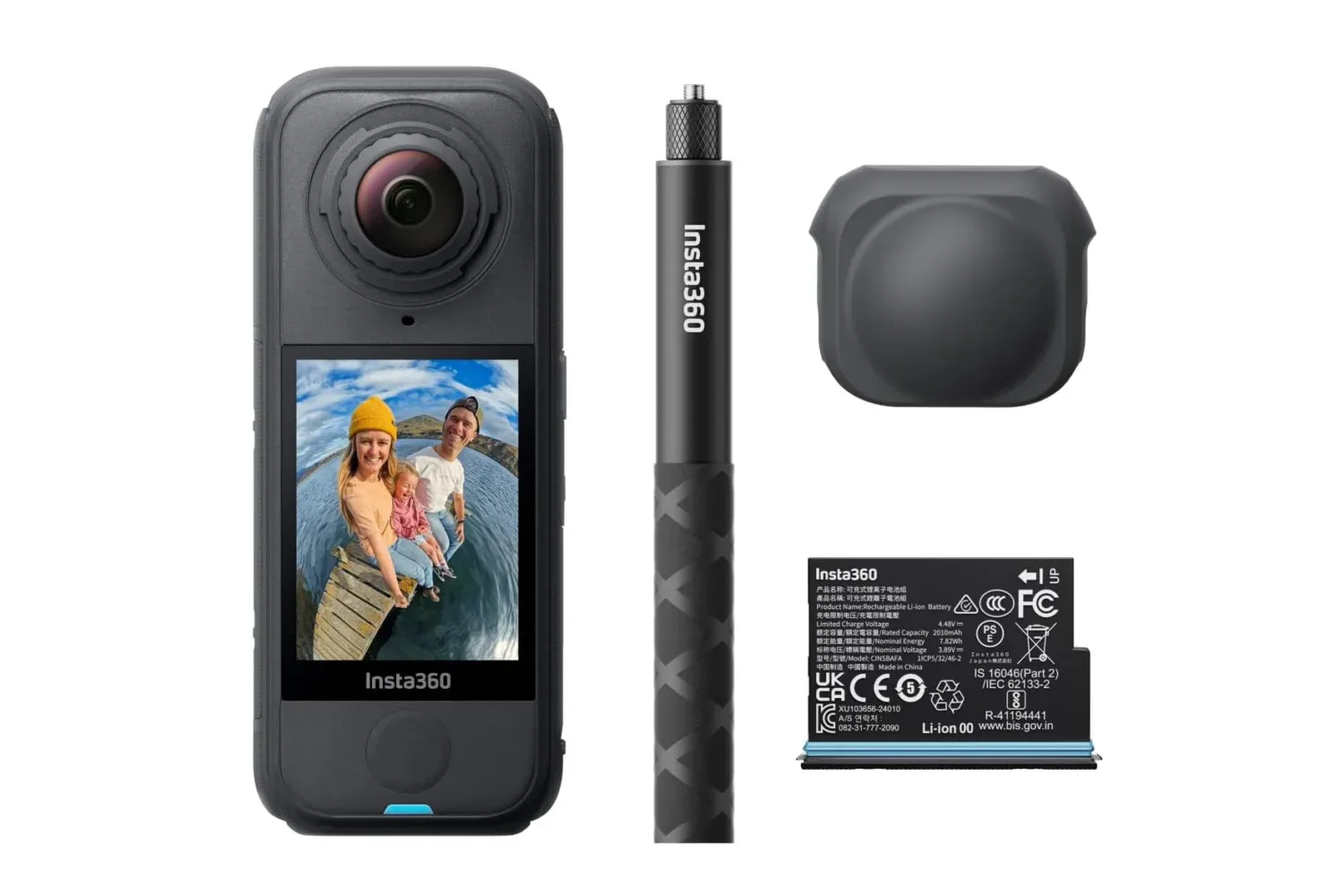 Insta360 X4 Air Starter bundle with invisible selfie stick, extra battery and lens cap
