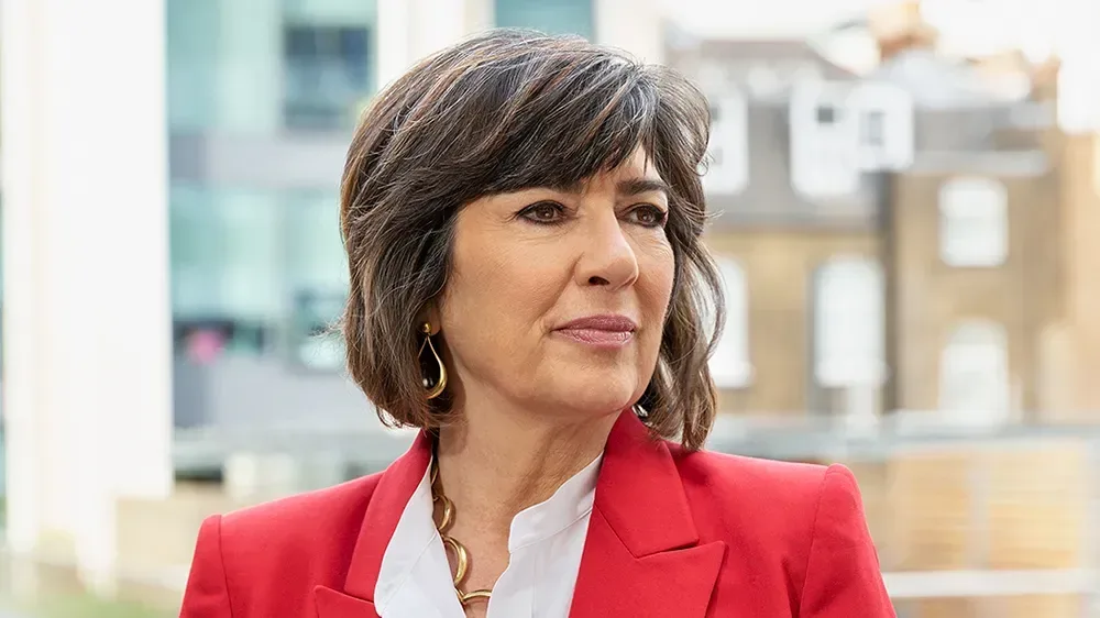 Christiane Amanpour during an international news broadcast