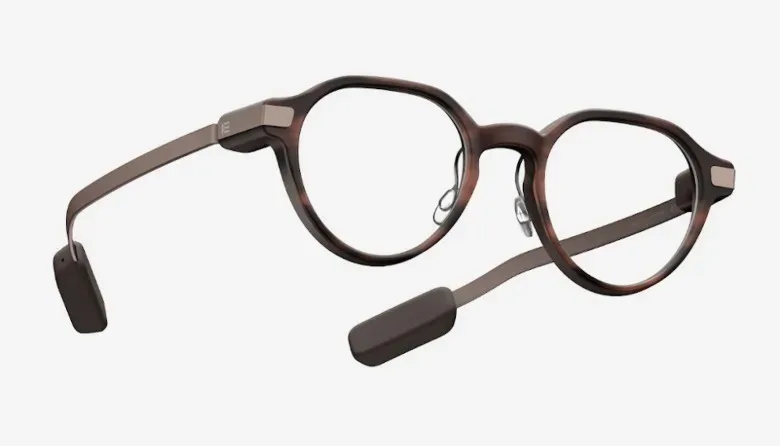 Even Realities smart glasses with clip-on sunglass accessory