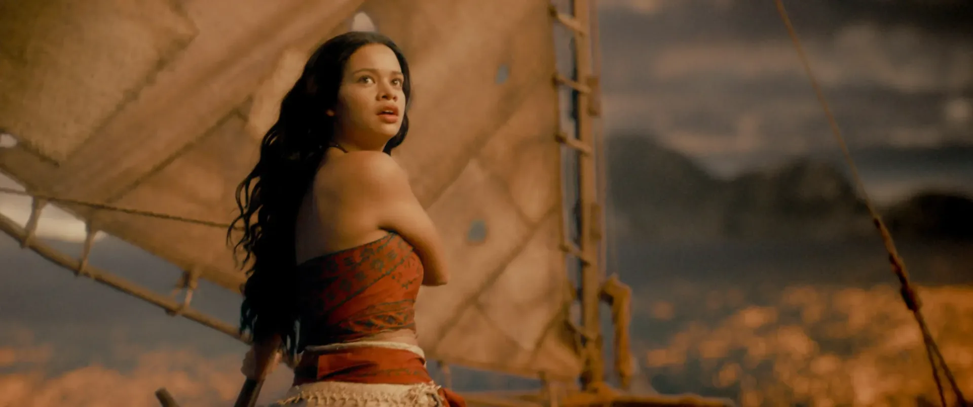 Catherine Laga’aia as Moana in Disney’s live-action Moana