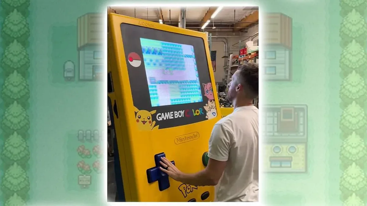 Oversized Pokémon Game Boy Color Special Edition custom build with Pikachu artwork
