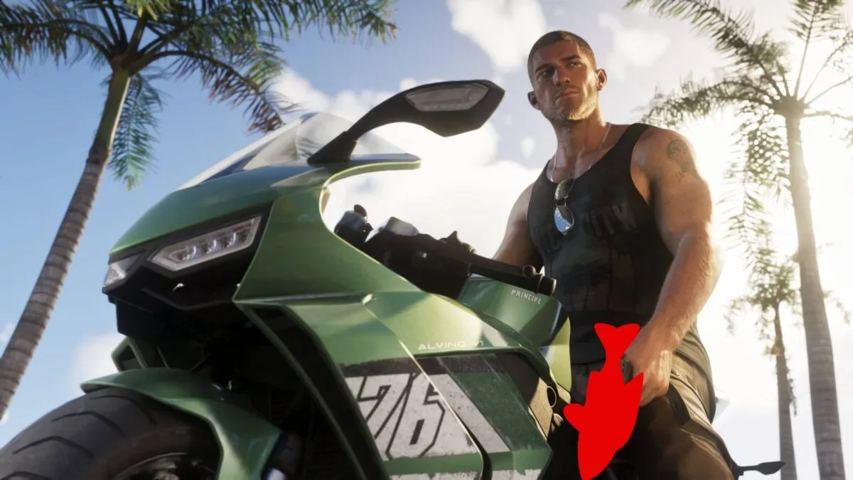 Grand Theft Auto VI leak warning graphic with a city street and blurred gameplay interface