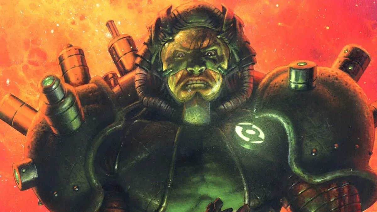 Green Lantern: Doomed Cosmos comic cover featuring a war-torn Green Lantern Corps