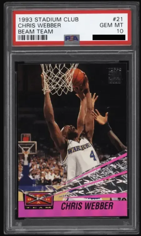 Chris Webber 1993 Stadium Club Beam Team insert card