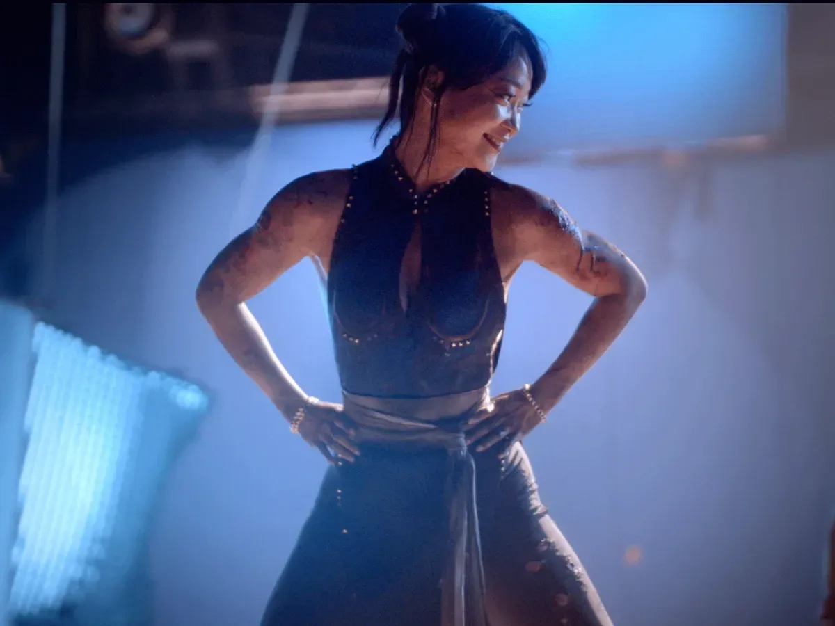 A Street Fighter film image highlighting Chun-Li’s kick-focused action training