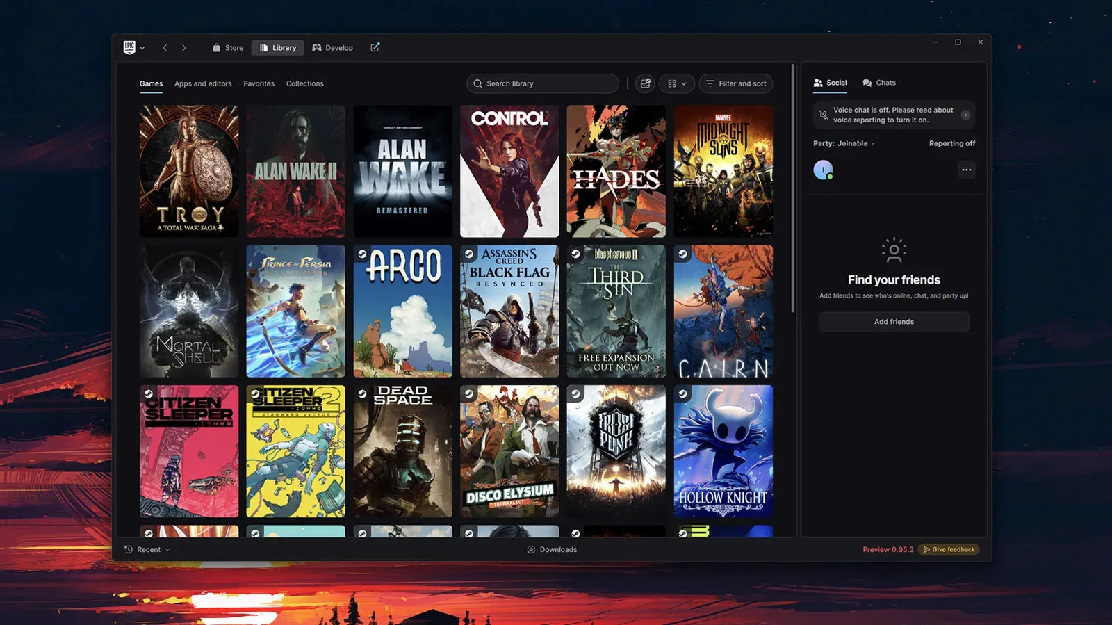 Epic Games Launcher interface shown on a PC desktop