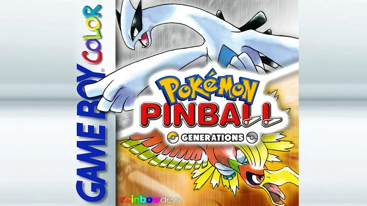 Pokémon Pinball Generations showing a Johto-themed pinball field