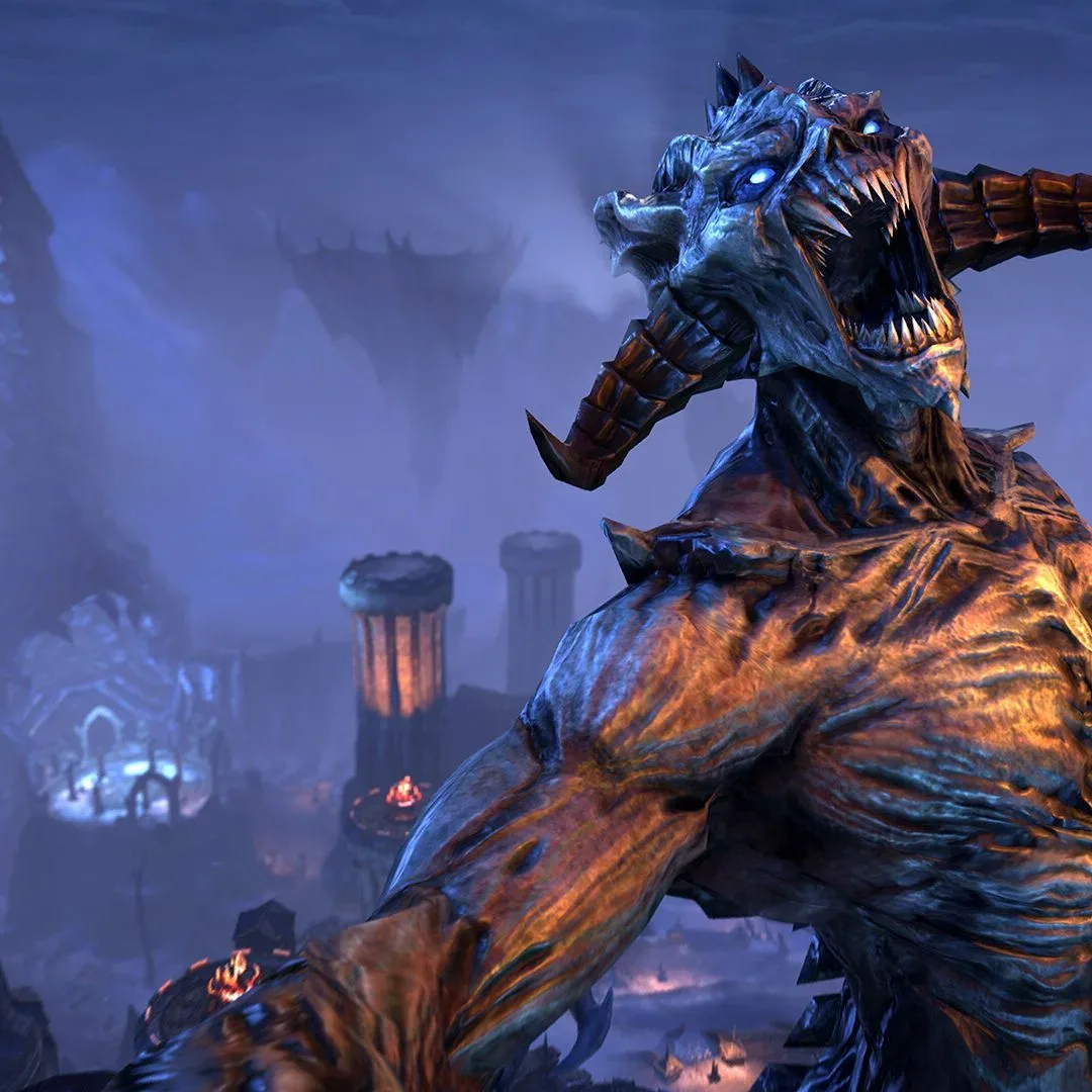 An Elder Scrolls Online player exploring a mysterious interior location