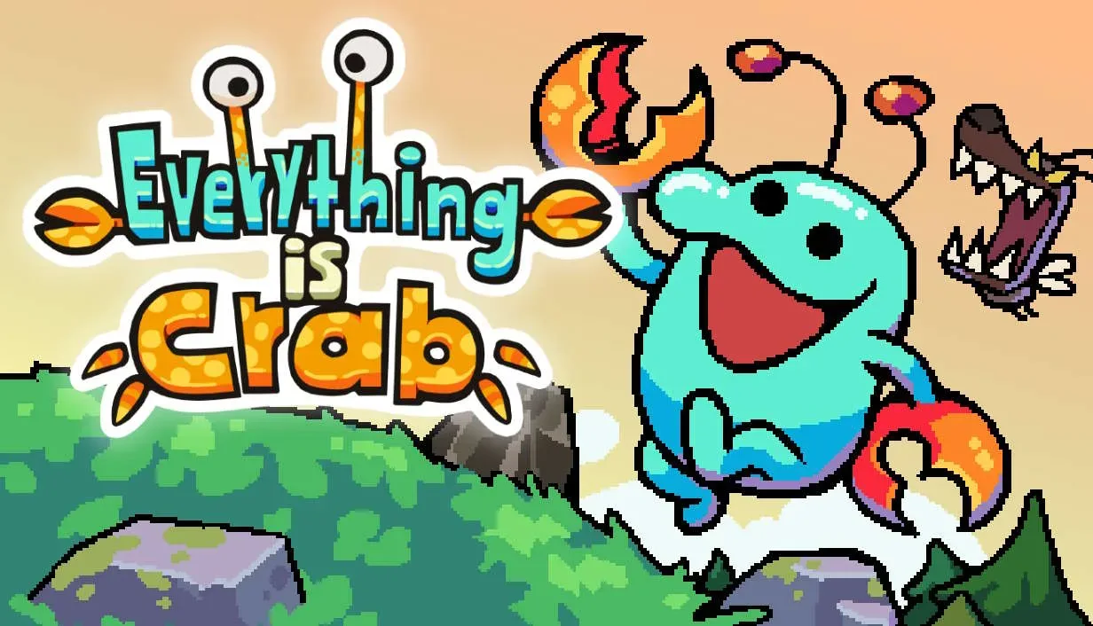 Everything is Crab artwork showing Darwin in the evolutionary roguelite