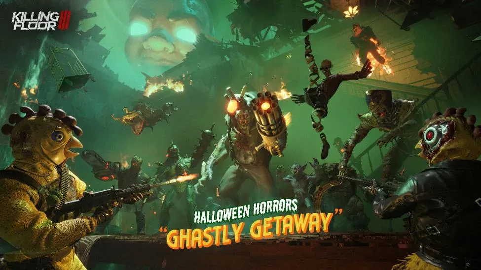 Killing Floor 3 Halloween Horrors Ghastly Getaway artwork featuring the Haunted Hotel