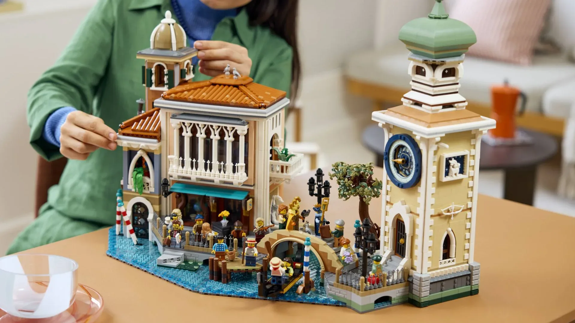 LEGO Sagrada Familia architecture display model with tall spires