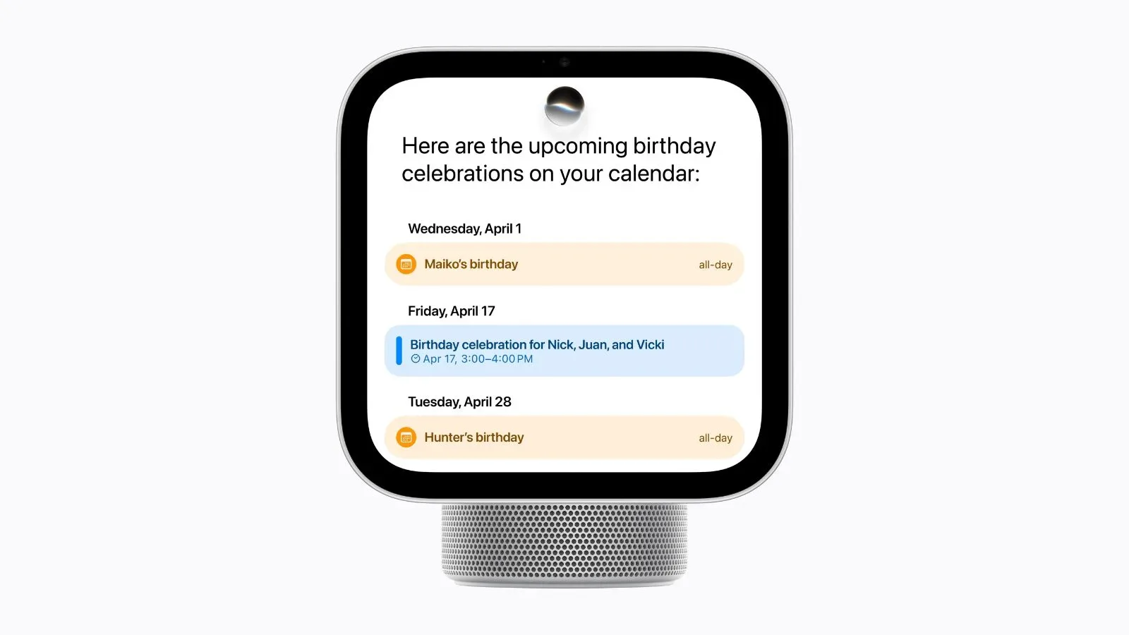 Apple HomeView showing a personalized household dashboard
