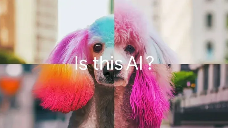 An abstract visual explaining the difference between a detected AI watermark and a no-watermark result