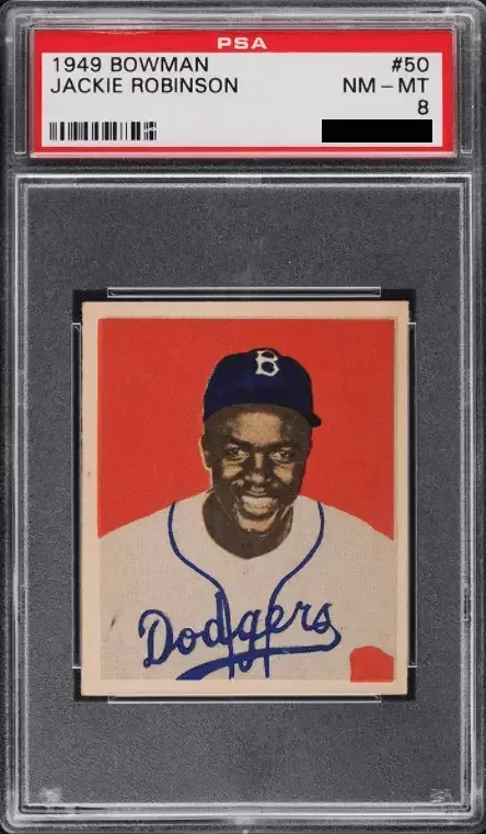 1949 Bowman Jackie Robinson #50 graded PSA 8