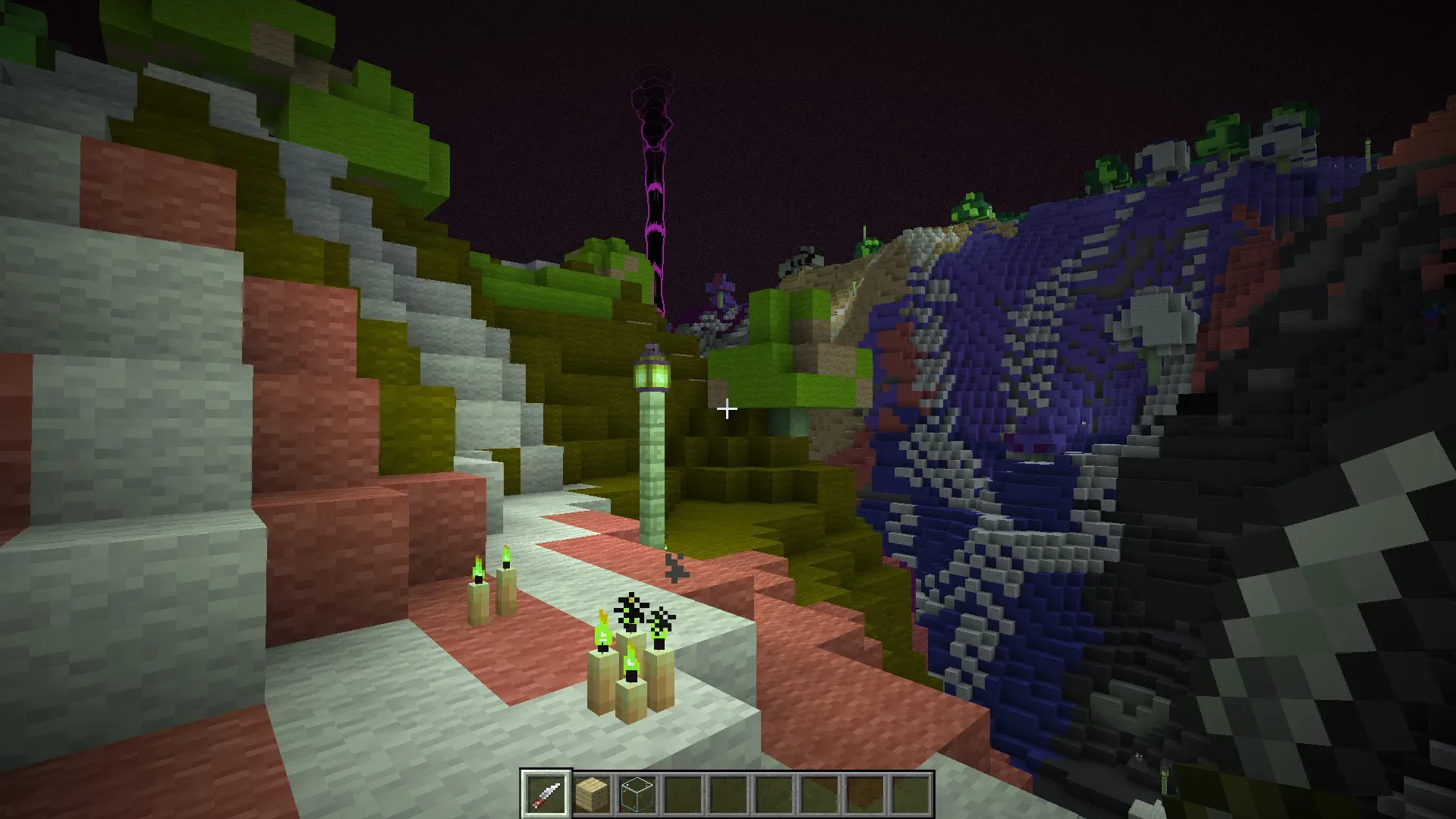 A Minecraft Soulbound dark world with a wool-inspired theme