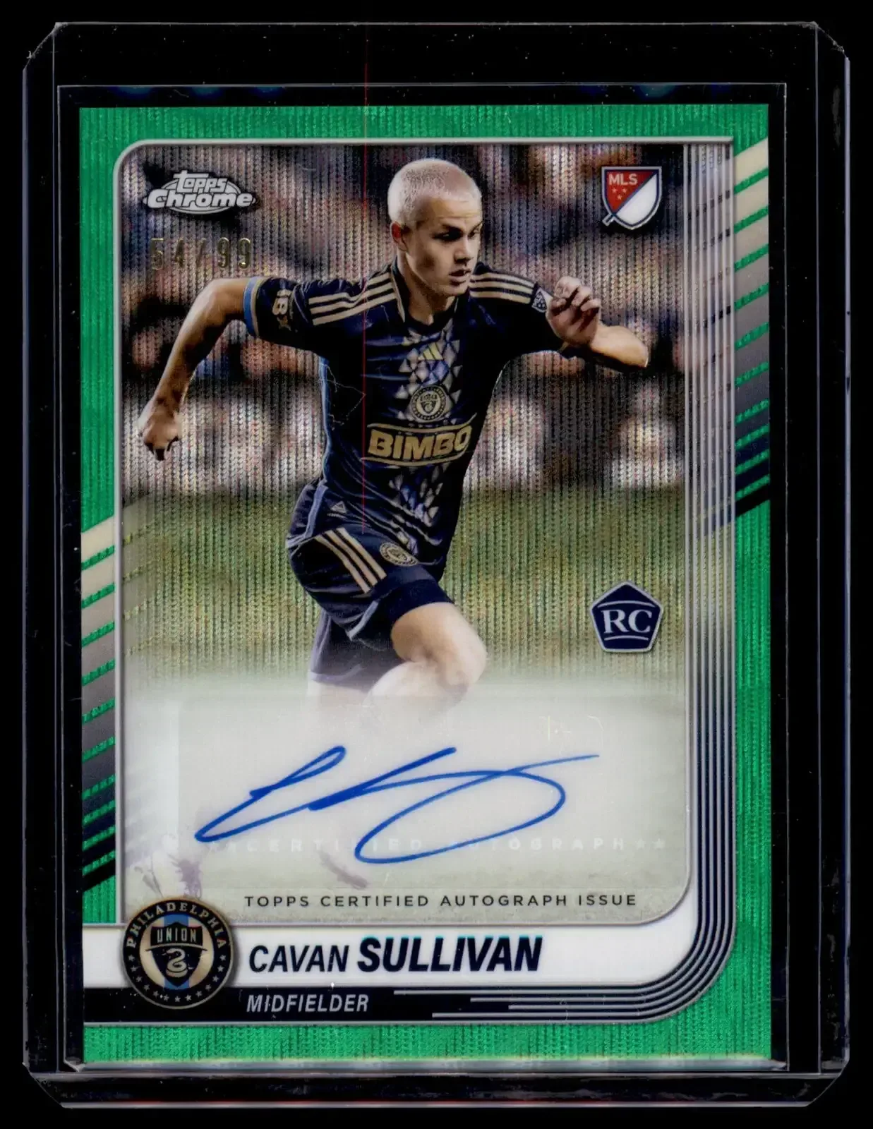 Cavan Sullivan Green Wave autograph card numbered to 99