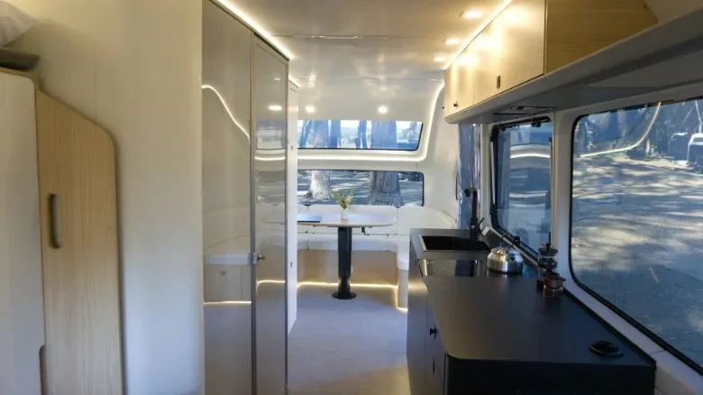 Tablet interface used to control Pebble Flow trailer features
