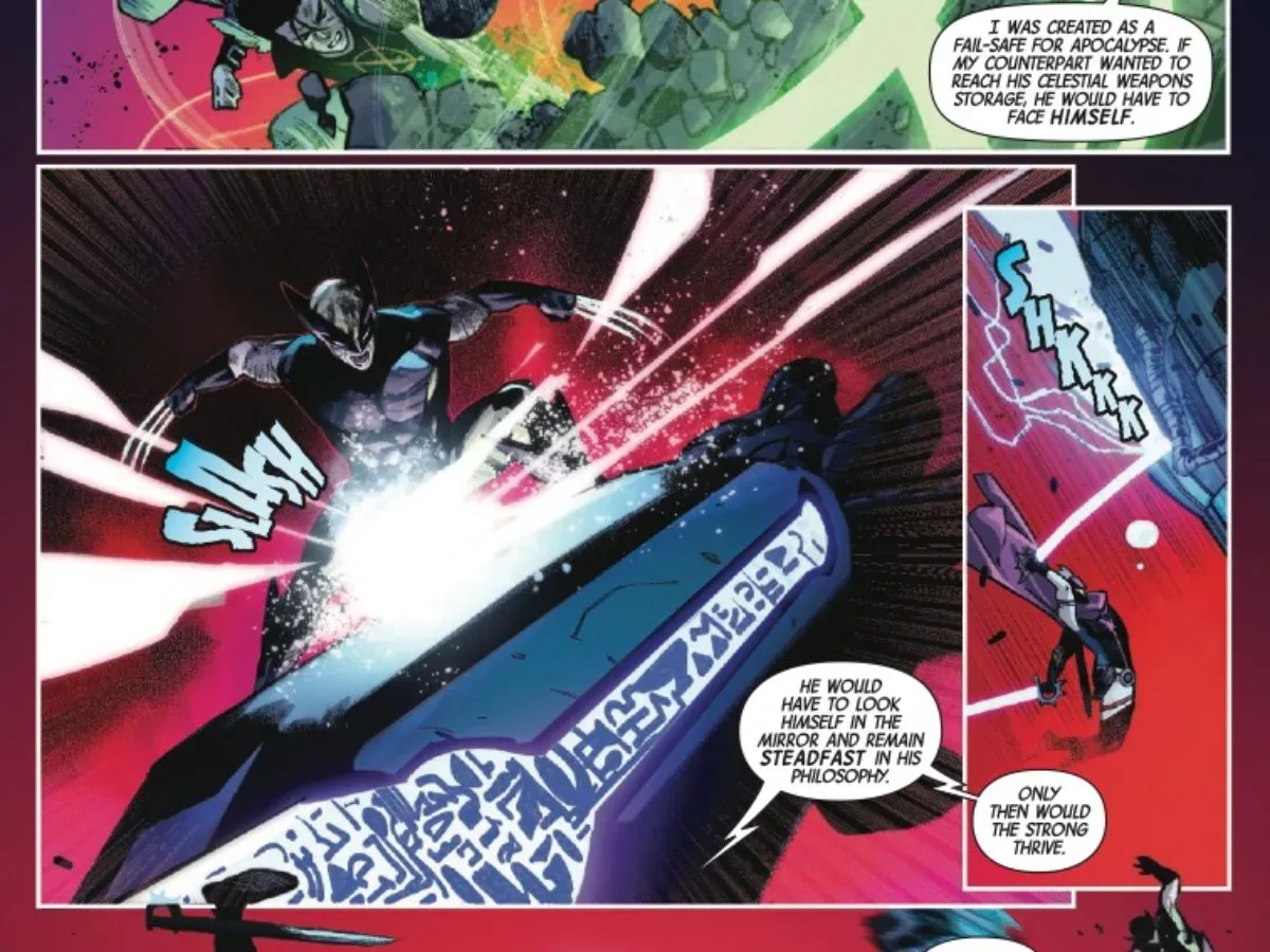 Jubilee and Wolverine explore the dangerous tomb of Apocalypse