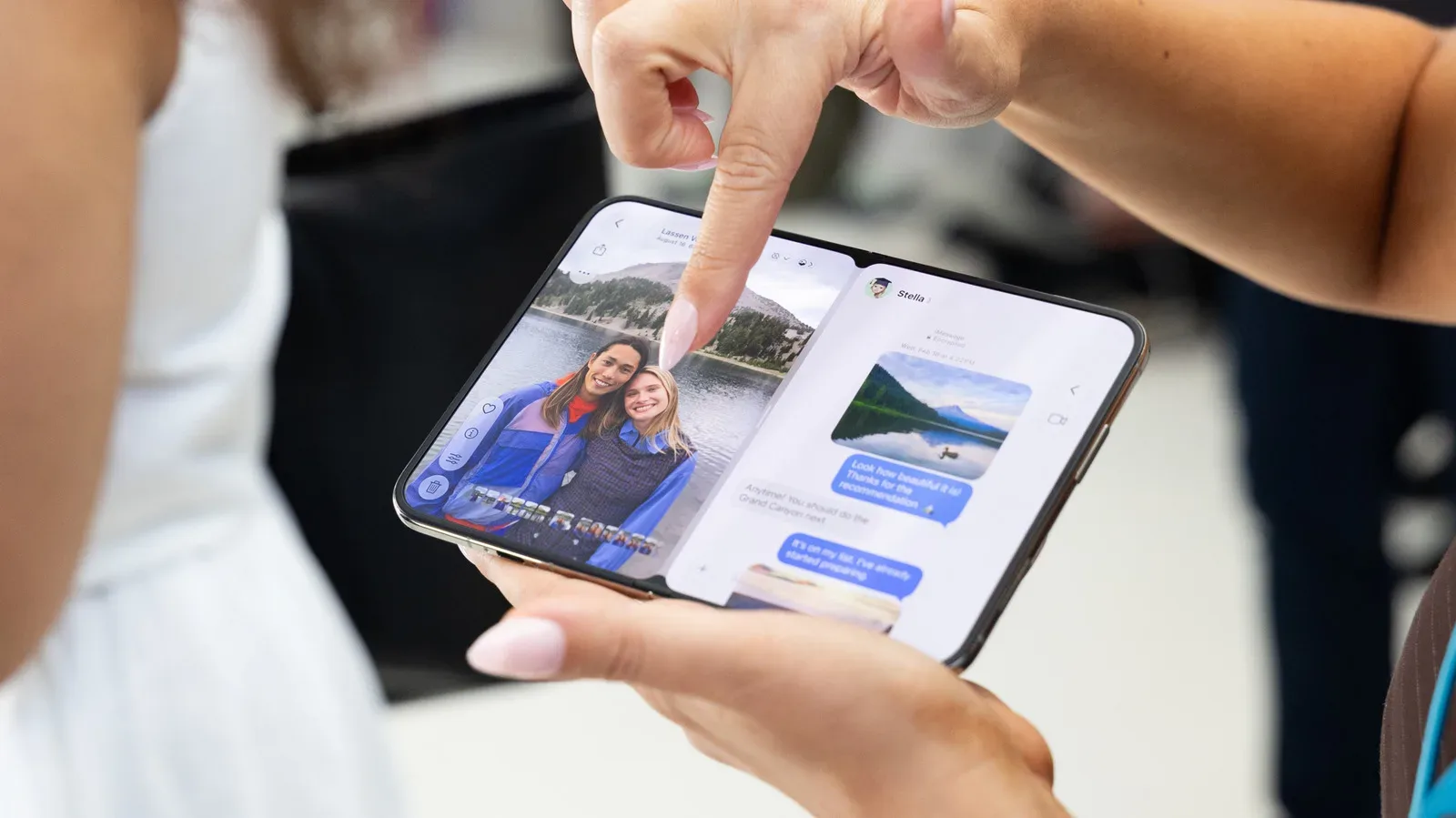 Folded iPhone Duo showing its outer display and protective case