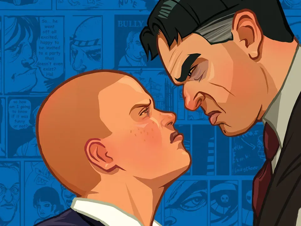 Bully gameplay showing students in a schoolyard setting