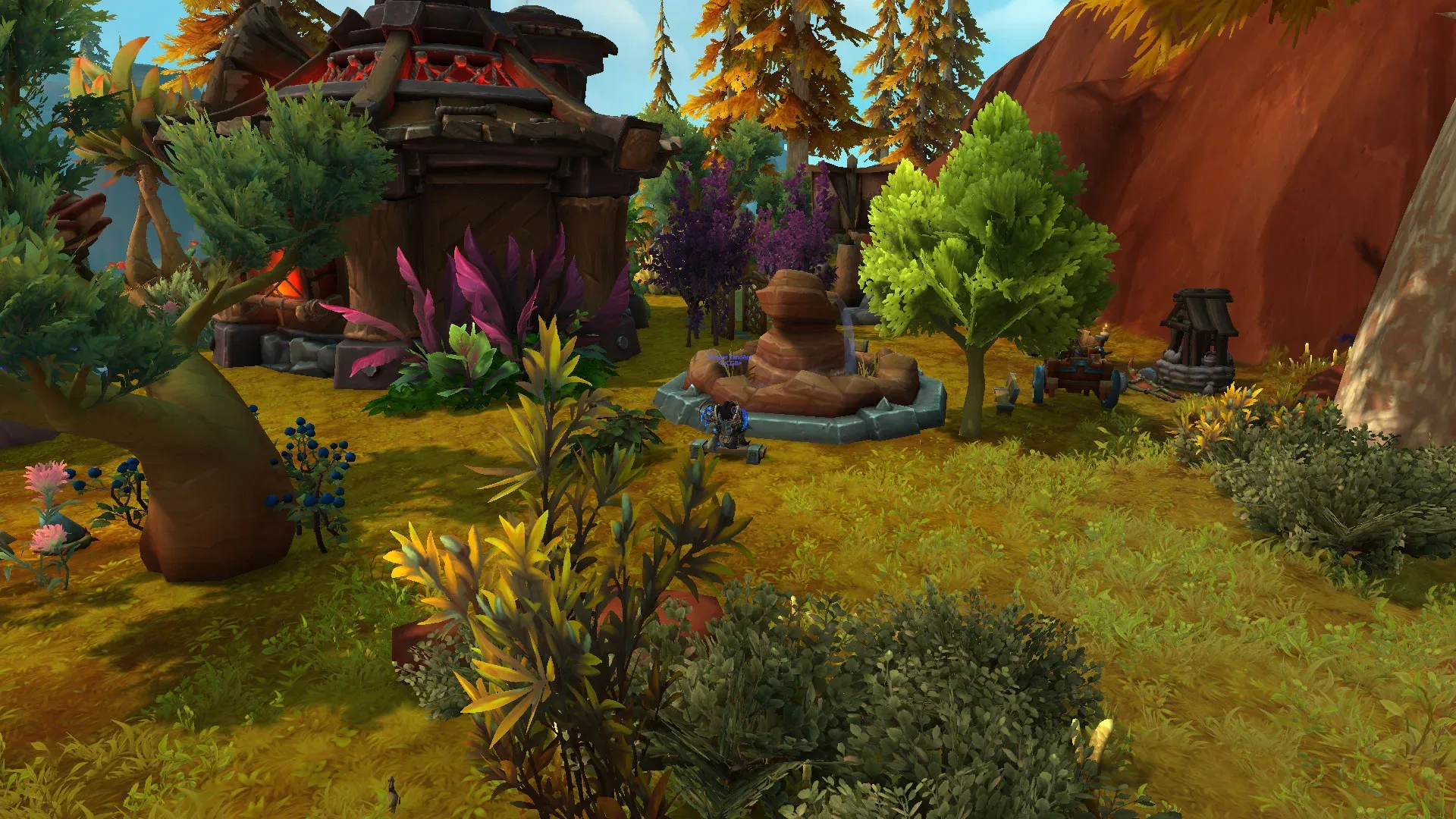 A player-designed World of Warcraft home with a garden