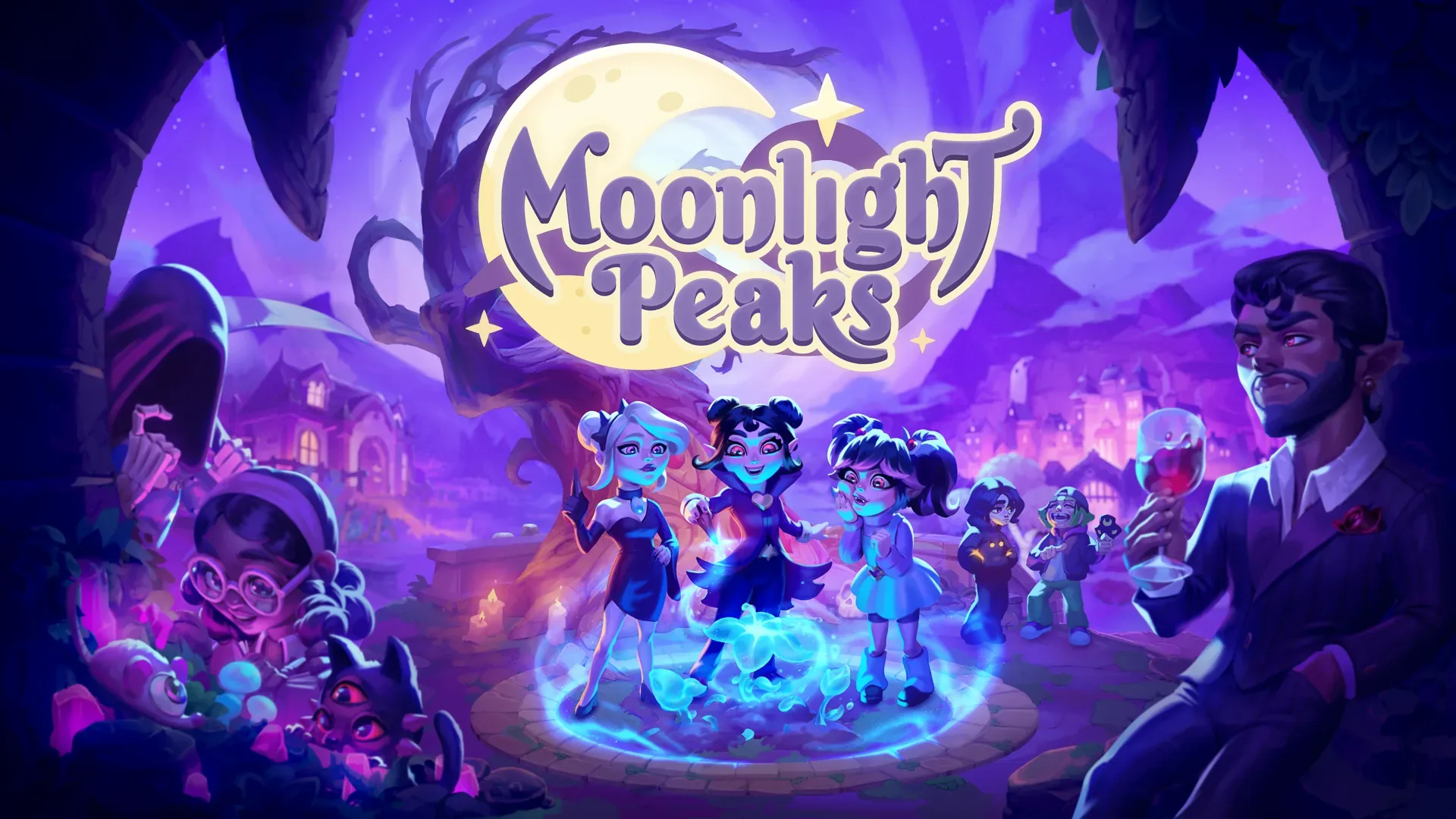 A vampire tending a gothic magical homestead in Moonlight Peaks