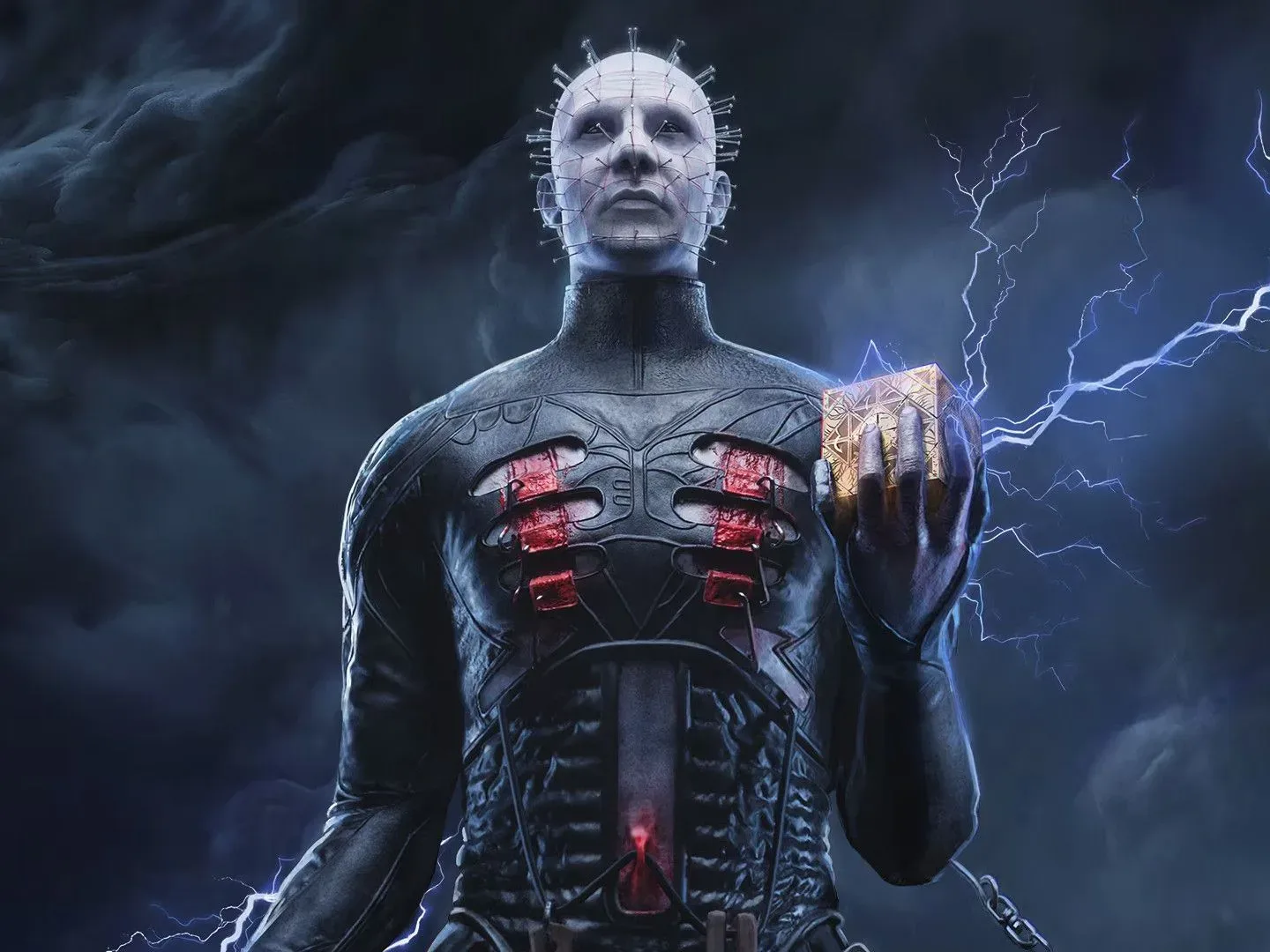 Blade-tentacle imagery in a Hellraiser: Revival Labyrinth corridor