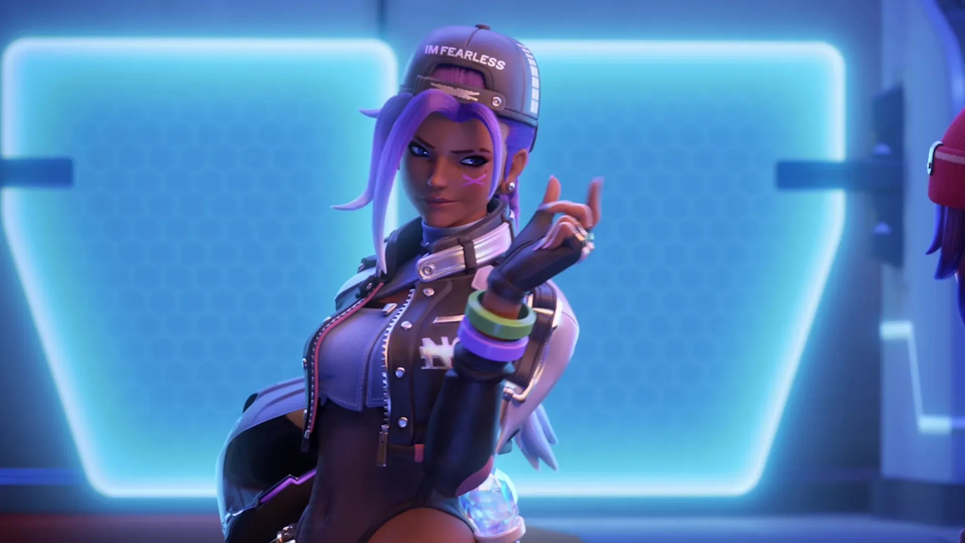 Overwatch Sombra Support rework concept showing her hacker interface