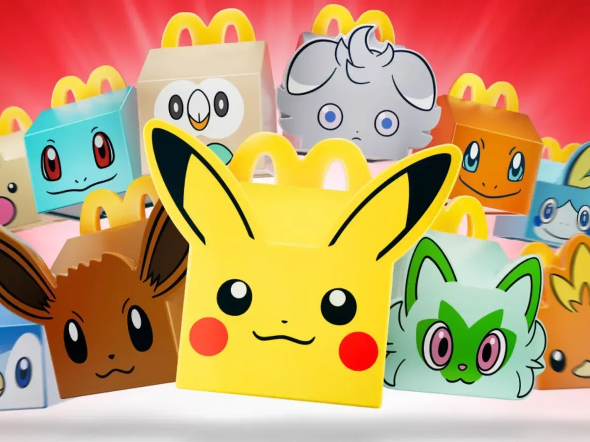 Pokémon McDonald’s M27 promotional card selection with confetti holographic cards