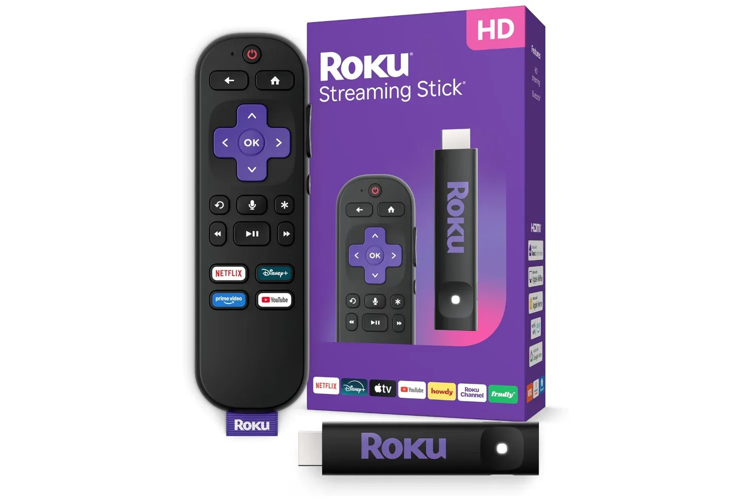 Roku Streaming Stick HD connected to a television for streaming apps