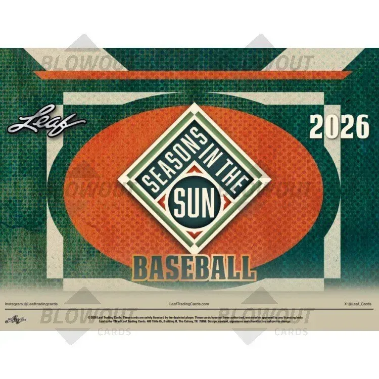 2026 Leaf Seasons In The Sun Baseball 10 Box Case product image