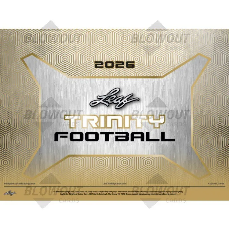 2026 Leaf Trinity Football Jumbo 8 Box Case product image