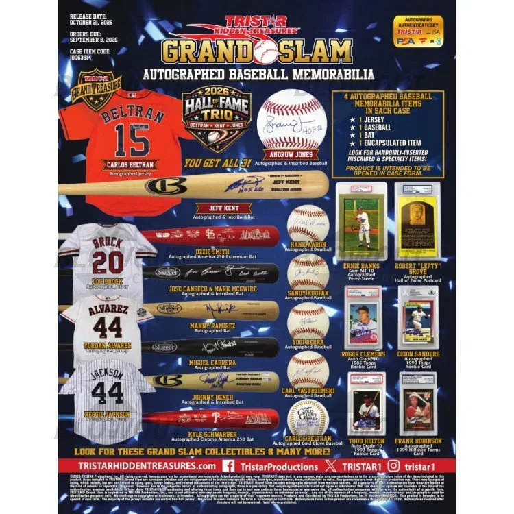 2026 Tristar Hidden Treasures Grand Slam Autographed Baseball Memorabilia Series 2 Case product image