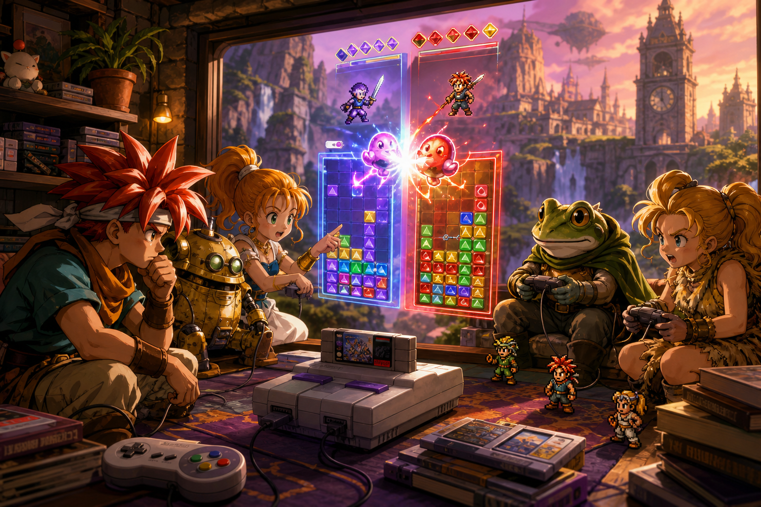 Editorial illustration for Top 10 SNES Puzzle Games Ranked by Match Systems, Solo Depth and Two-Player Pressure
