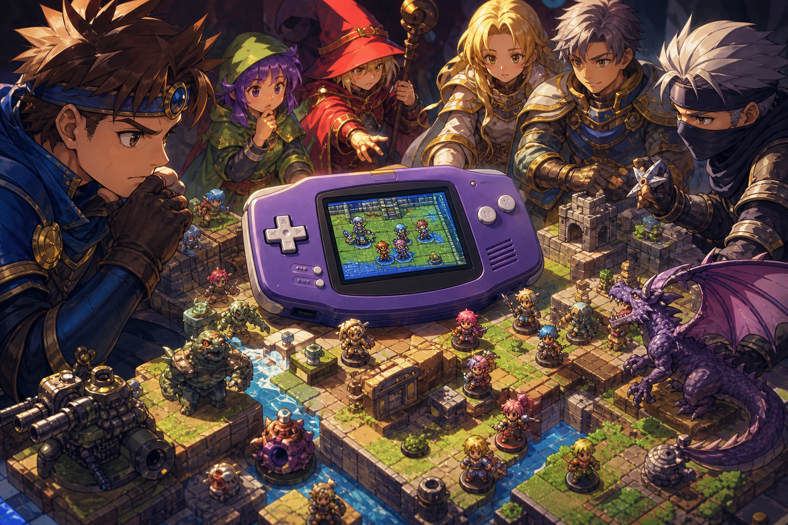 Editorial illustration for Top 10 Game Boy Advance Strategy Games Ranked by Tactical Depth, Variety and Replay Value