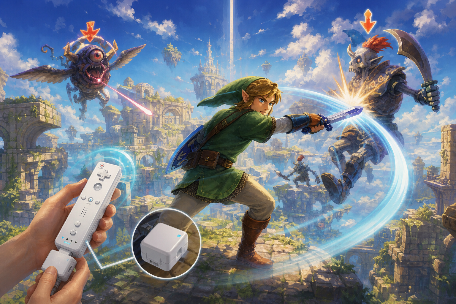 Editorial illustration for Wii MotionPlus: Why Nintendo Added Another Sensor to the Wii Remote