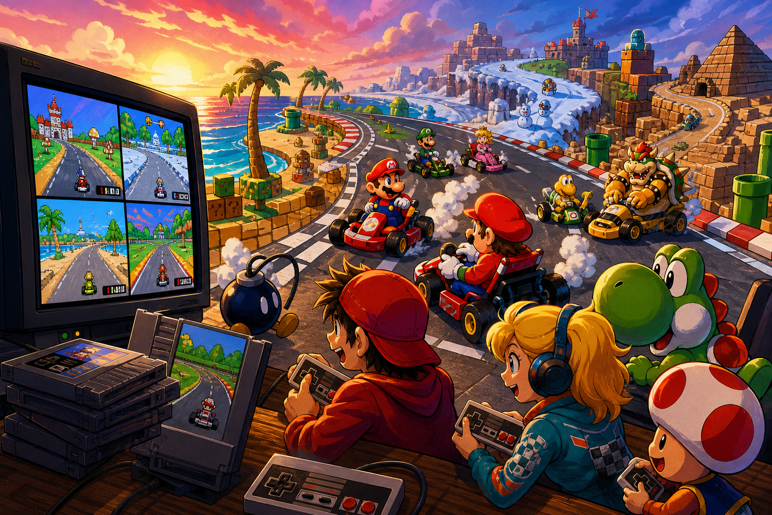 Editorial illustration for Top 10 NES Racing Games Ranked by Track Variety, Handling Ideas and Replay Value